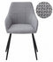 Stoel BENI - Lichtgrijs Stof, Metalen Poten, Tijdloos Design en Uitstekend Zitcomfort voor Woonkamer, Slaapkamer, Eetkamer of Thuiskantoor, Max. 110 kg