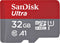 SanDisk Ultra microSDHC 32GB - UHS-I - Class 10 A1 - met SD-adapter