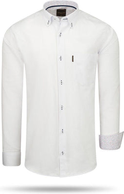 Cappuccino Italia - Heren Overhemd - Borstzakje - Wit - XL