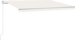 vidaXL - Luifel - handmatig - uittrekbaar - met - LED - 450x300 - cm - crèmekleurig