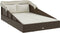 vidaXL - Ligbed - met - inklapbaar - dak - 200x114x128 - cm - poly - rattan - bruin