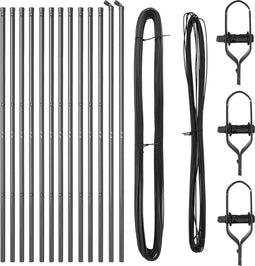 vidaXL - Hekpalen - 13 - stuks - Grijs - Ø32 - mm - 150 - cm - Gegalvaniseerd - Staal