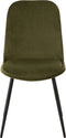 J-Line stoel Claire - metaal/textiel - groen - 2 stuks