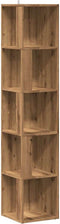 vidaXL - Hoekkast - 33x33x165 - cm - bewerkt - hout - artisanaal - eikenkleur
