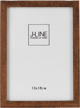 J-Line fotolijst Basic - hout - donkerbruin - small - 2 stuks