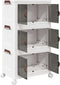 vidaXL - Opbergbox - stapelbaar - met - wielen - 3-laags - 28 - L - 48,5x29,5x86 - cm