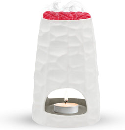 Scentchips® Pion Gebeiteld - Waxbrander - Geurbrander - Oliebrander - Wax Melts Brander - Aromabrander - Ook Geschikt Voor Essentiële Oliën - Geurolie - Waxmelts - Wit