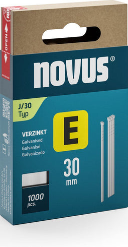 Novus Tacker Spijkers E J/30 mm - Verzonken kopspijkers - Vezinkt - Zilver (1.000 stuks)