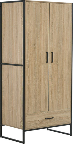 Beliani SCHWEDT - Wandkast - Lichte houtkleur - Spaanplaat