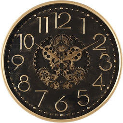 Countryfield Wandklok Tasma metaal Ø60CM zwart/goud