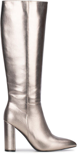POSH® by Poelman LAUREN - DamesLaarzen - Ritssluiting - Grijs (Gun Metallic) - Maat 39