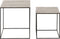 J-Line bijzettafel Vierkant - aluminium/ijzer - zilver/zwart - set van 2