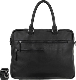 DSTRCT Raider Road - Leren Laptoptas 15,6 inch - Groot hoofdvak - Zwart