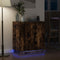 vidaXL - Dressoir - met - LED, - Gerookt - Eiken, - 71x34,5x75 - cm, - Geengineerd - Hout