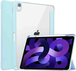 imoshion Tablet Hoes - Geschikt voor iPad Air 5 (2022) / Air 4 (2020) / Air 11 inch (2025) M3 / Air 11 inch (2024) M2 - Trifold Hardcase Bookcase - Lichtblauw