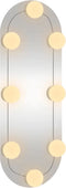 vidaXL - Wandspiegel - met - LED's - ovaal - 15x40 - cm - glas