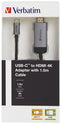 Verbatim 49144 - USB-C naar HDMI 4K-adapter - 1,5 m - Zilver