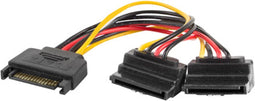 Lanberg CA-SASA-10CU-0015 - SATA Voedingskabel - 15 cm - Geel Rood Zwart