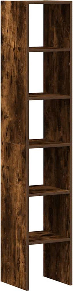 vidaXL - Boekenkasten - 2 - st - 30x30x80 - cm - bewerkt - hout - gerookt - eikenkleurig