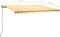 vidaXL - Luifel - automatisch - met - LED - en - windsensor - 400x350 - cm - geel - en - wit