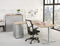 Ergonomisch t-poot wingbureau Design Teez breed 180CM diep 120CM bladkleur Ahorn framekleur Antraciet (Ral 7016) wingzijde Links