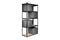 Feel Furniture - Opslagrek 5 lagen - Schroefloos met 4 Grijze Boxen - Zwart