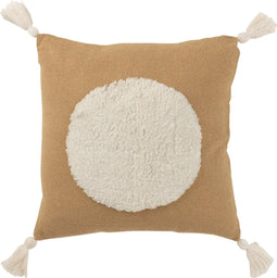 J-Line kussen Cirkel - katoen - bruin