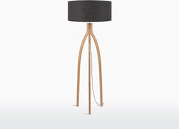 GOOD&MOJO Vloerlamp Annapurna - Donkergrijs/Bamboe - Ø60cm - Scandinavisch,Bohemian - Staande lampen voor Woonkamer - Slaapkamer