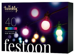 Twinkly Festoon - Lichtsnoer - 40 RGB LED's - 20 Meter Zwart