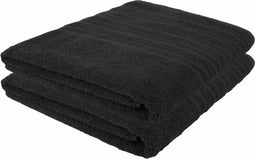 Pure4u Luxe Hotel Handdoek - Zwart -2 stuks - 100x150cm - 550 g/m2