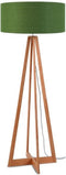 GOOD&MOJO Vloerlamp Everest - Groen/Bamboe - Ø60cm - Scandinavisch,Bohemian - Staande lampen voor Woonkamer - Slaapkamer