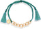 Scmyk BG-262 - Gevlochten armband - Goudkleurige schakelketting - Turquoise