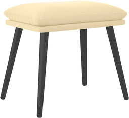 vidaXL - Voetenbank - 45x29,5x35 - cm - fluweel - crèmewit