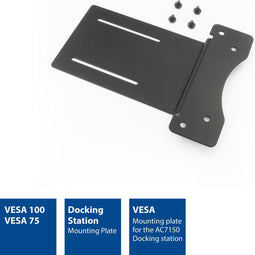 ACT VESA-adapterplaat AC7151 - Voor AC7150 dockingstation - VESA 75x75 en 100x100 - Zwart