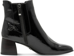 TAMARIS Essentials - Enkellaarzen - Blokhak 5,5 cm - BLACK PATENT