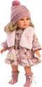 Llorens pop Anna met blond haar bontgilet - 40cm
