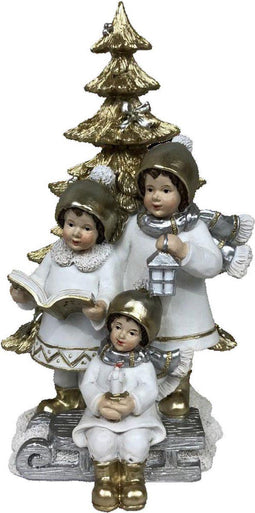 Kerstversiering DKD Home Decor Hars Kinderen (11,5 x 11,5 x 21 cm) (2 Stuks)