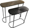 HSM Collection - Console tafel Fletcher - 96x30x78/72x30x69 - Zwart/goud - Set van 2