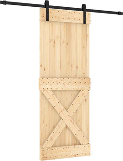 vidaXL - Schuifdeur - met - beslag - 80x210 - cm - massief - grenenhout