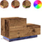 vidaXL - Nachtkastje - met - LED-verlichting - Oude - Hout - 100x36x49 - cm