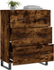 vidaXL - Dressoir - 69,5x34x90 - cm - bewerkt - hout - gerookt - eikenkleurig