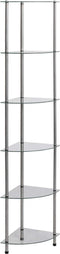 vidaXL - Kastje - 6-laags - 30x30x160 - cm - gehard - glas - transparant