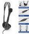 ACT AC9330 - On-ear headset met microfoon en volumeregeling - Zwart
