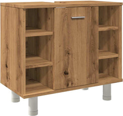 vidaXL - Badkamerkast - 60x32x53,5 - cm - bewerkt - hout - artisanaal - eikenkleur