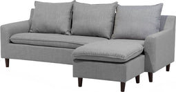 ELVENES - Hoekbank - Lichtgrijs - Linkszijdig - 206 cm - Polyester