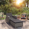 vidaXL - Ligbed - met - donkergrijs - kussen - poly - rattan - grijs