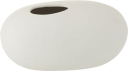 J-Line vaas Ovaal - keramiek - wit - large - Ø 15 cm