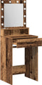 vidaXL - Kaptafel - met - LED - Verlichting - - - Oud - Hout, - 50x41x135 - cm
