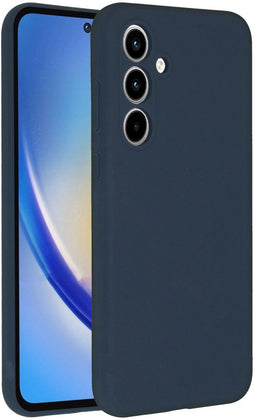 Accezz Samsung Galaxy A35 - Liquid Silicone Backcover - Schokabsorberend - Donkerblauw