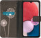 iMoshion Hoesje Geschikt voor Samsung Galaxy A13 (4G) Hoesje Met Pasjeshouder - iMoshion Design Softcase Bookcase - Zwart / Dandelion